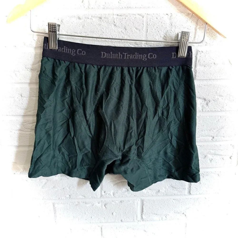 🚨4/$25 Duluth Trading Co. Green Buck Naked Short Boxer Briefs Size Small